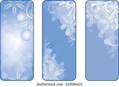 set of Christmas banners with space for text