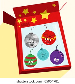 Set of christmas bauble characters