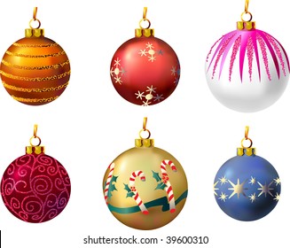 Set of christmas baubles