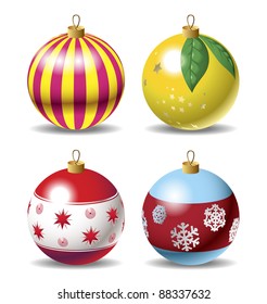 Set of christmas baubles