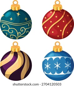 definir estilo plano baubles de Natal