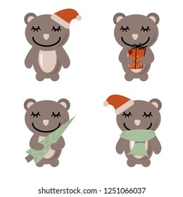 set of christmas bear