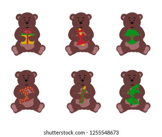 Set of Christmas bears