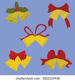 Set of Christmas bells in different styles