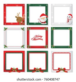 Set Christmas Framesvector Christmas Border Christmas Stock Vector ...