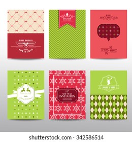 Set of Christmas Brochures and Cards - vintage layouts - in vector