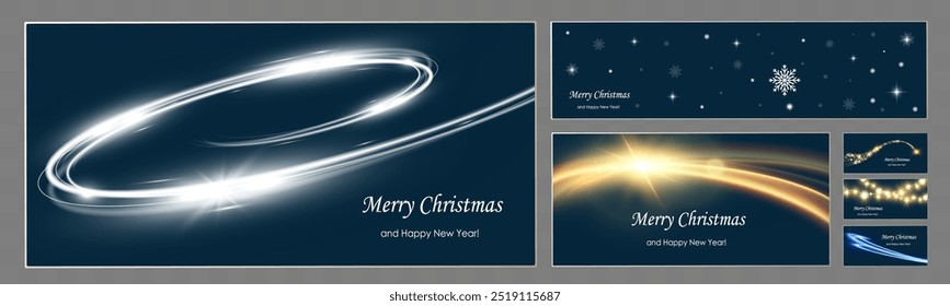 A set of Christmas brochures, flyers, cards. New Year backgrounds-posters.