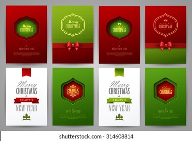 Set Christmas Brochures Templates Bright Vector Stock Vector (Royalty ...