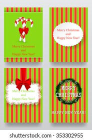 Set of christmas brochures templates. Bright vector backgrounds.