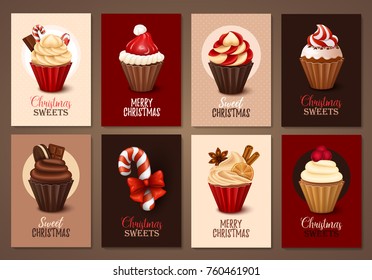Set of Christmas brochures. Vector templates. 