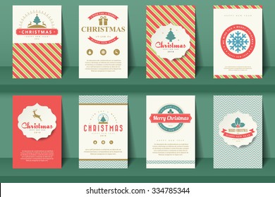 Set of  Christmas brochures in vintage style .Vector eps10