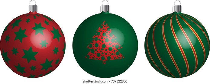 Set of christmas bulbs.