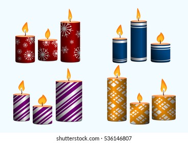 Set of Christmas candles