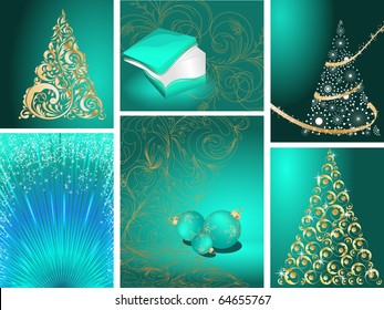 set of Christmas card decorative abstraction background