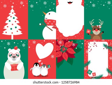 Set of christmas card design vector illustration