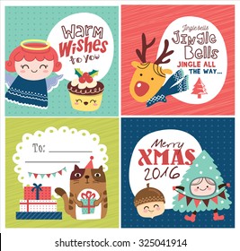 Set Of Christmas Card/ Gift Tag