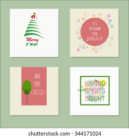 Set of Christmas Card Vector Background Design. Holiday Season.
