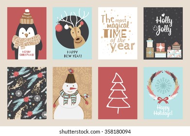 Set of Christmas cards.