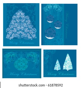 set of christmas cards
