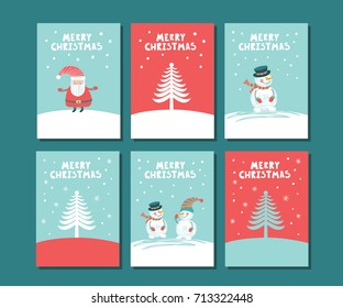 Set of Christmas cards.
