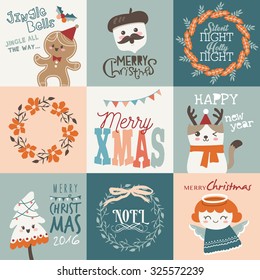 Set of Christmas cards/ gift tags design