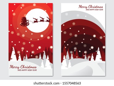 Set of Christmas cards ,Merry Christmas vector illustration, Happy new year background.