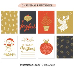 Set of Christmas Cards Printables