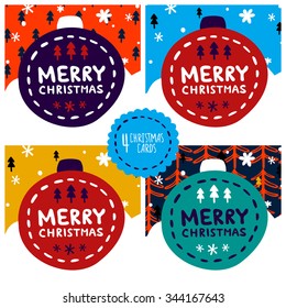 Set of Christmas Cards, vector collection