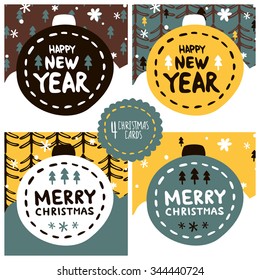 Set of Christmas Cards, vector collection