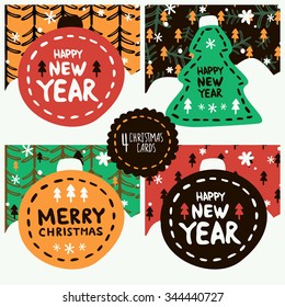 Set of Christmas Cards, vector collection