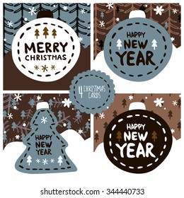 Set of Christmas Cards, vector collection