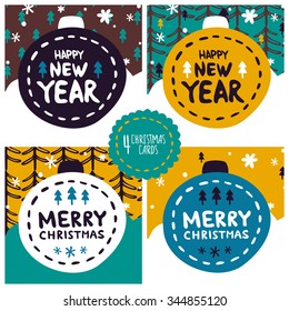Set of Christmas Cards, vector collection
