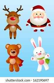 Set of Christmas cartoon characters