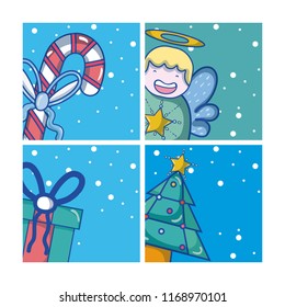 Set of christmas cartoons