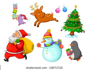 set of Christmas cartoons