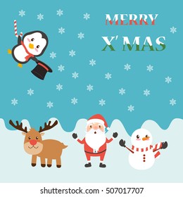Set of Christmas character and graphic elements
