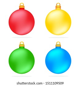 Set of Christmas colorful balls vector illustration ornaments - Shutterstock ID 1511109509