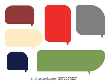Coloca las burbujas de palabras de los colores de Navidad en fondo blanco. caja de chat o chat vector cuadrado y doodle mensaje o icono de comunicación Nube hablando por historietas y diálogo de mensajes mínimo