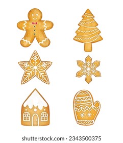 Set of Christmas cookie gingerbread