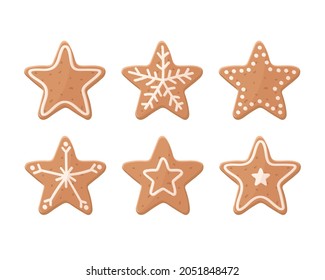 Set of Christmas cookies on white background. Vector illustration