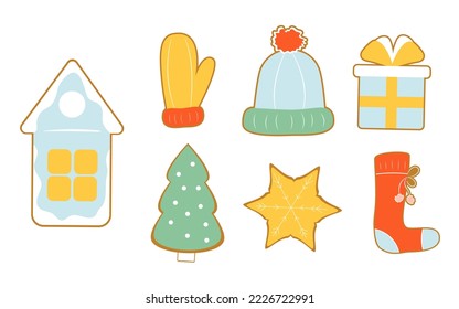 Set of Christmas cookies. Christmas treat. Сhristmas cookie toy.