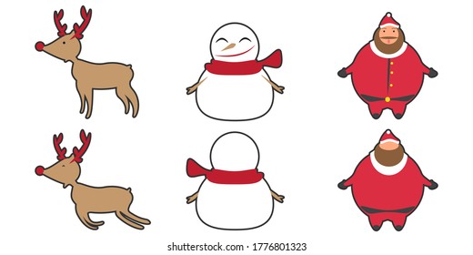 Set of Christmas day with Christmas characters, eps10 vector format.	