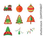 set of Christmas day vector art 