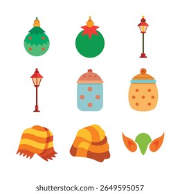 set of christmas day vector art