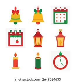 set of Christmas day vector art element