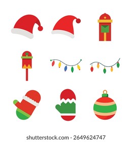 set of Christmas day vector art element