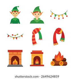 Satz von Weihnachtstag Vektor Art Element