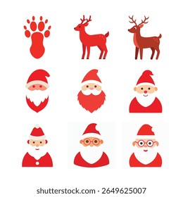 conjunto de elementos de arte vetorial de dia de Natal