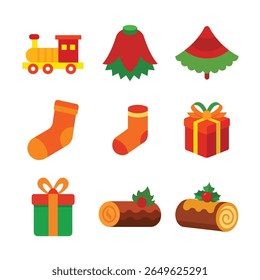 set of Christmas day vector art element