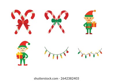 Set of Christmas Day vector Silhouette illustration